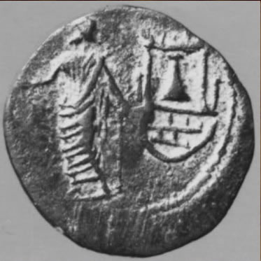 Coin depict the Paphian temple